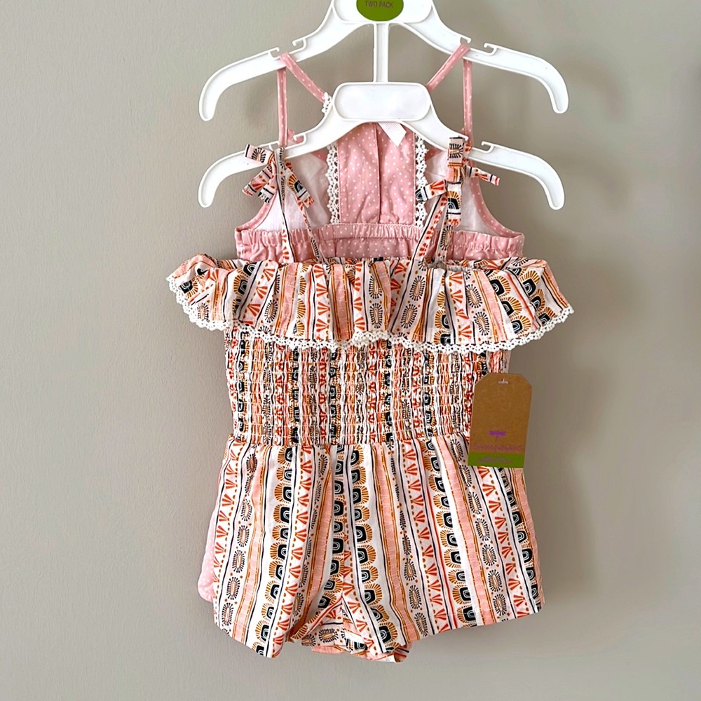 SAVANNAH GIRLS ROMPERS BOTH SIZE 2T BRAND NEW WITH TAG!